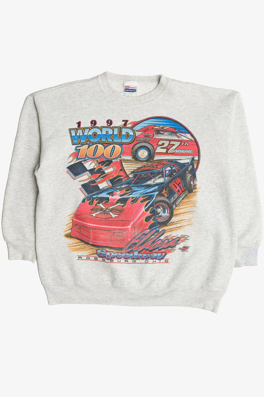 Vintage 1997 World 100 Eldora Speedway Racing Sweatshirt (1990s)