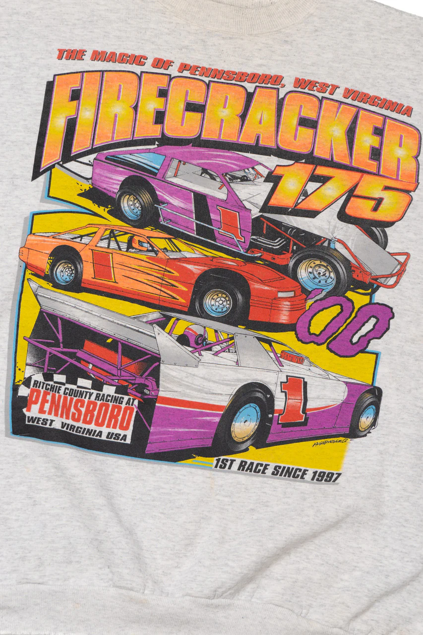 Vintage 2000 "Firecracker 175" "Gotta Race" Racing Sweatshirt - Image 2