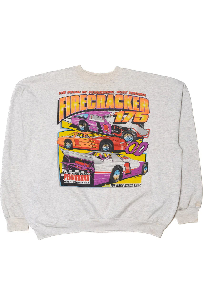 Vintage 2000 "Firecracker 175" "Gotta Race" Racing Sweatshirt - Image 5