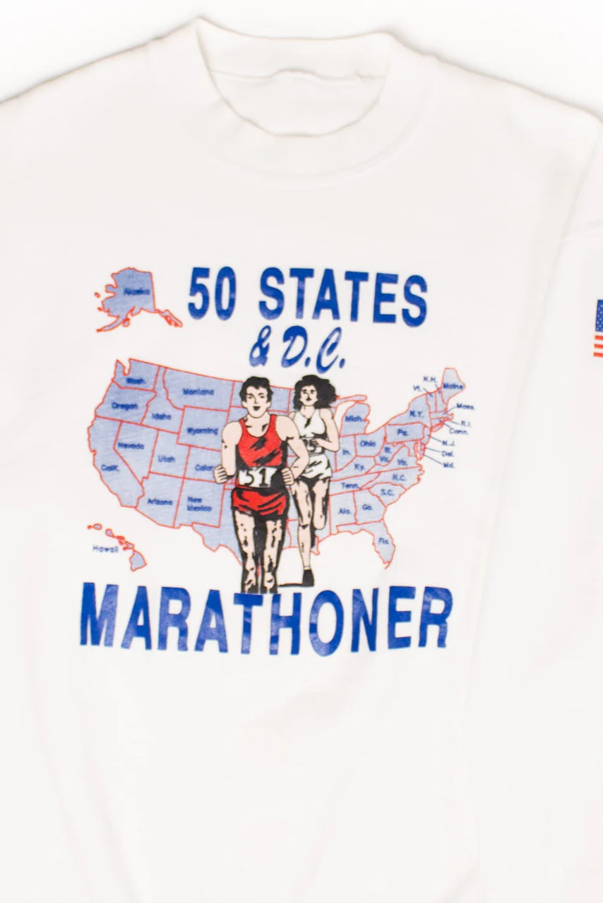 Vintage 50 States & D.C. Marathoner Sweatshirt (1990s)