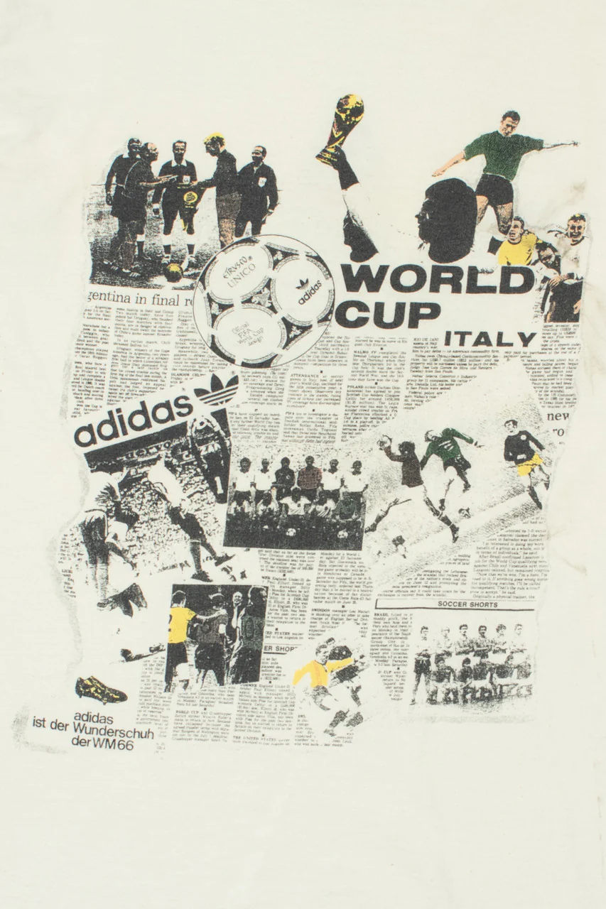 Vintage Adidas World Cup Italy Single Stitch T-Shirt - Image 2