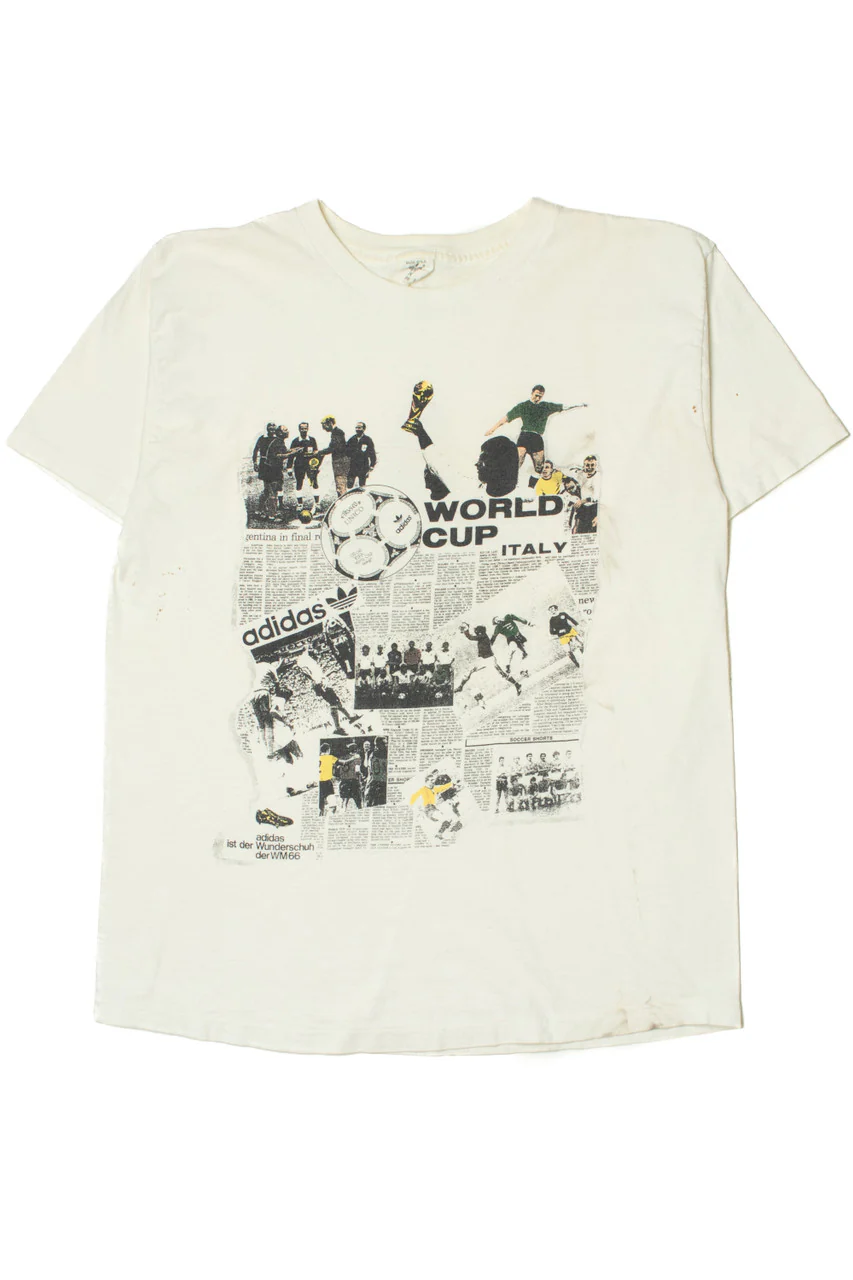 Vintage Adidas World Cup Italy Single Stitch T-Shirt - Image 3