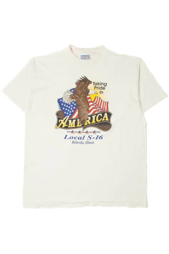 Vintage "America" Flag & Eagle T-Shirt (2000's) - Image 2
