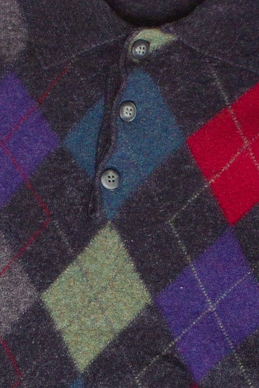 Vintage Argyle Collared Monello 80s Sweater - Image 2