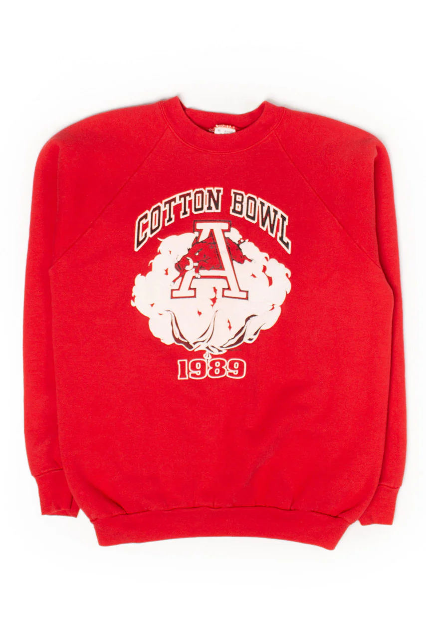 Vintage Arkansas Razorbacks Cotton Bowl Sweatshirt (1989) - Image 2