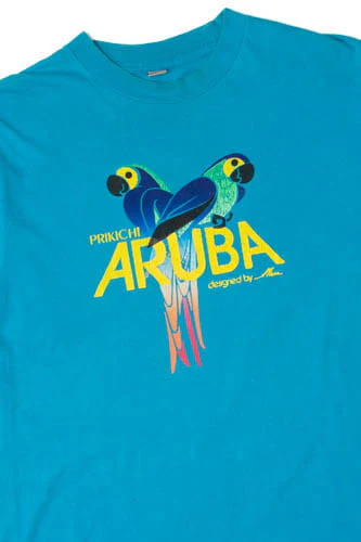 Vintage Aruba Parrots Single Stitch T-Shirt (1990s) - Image 2