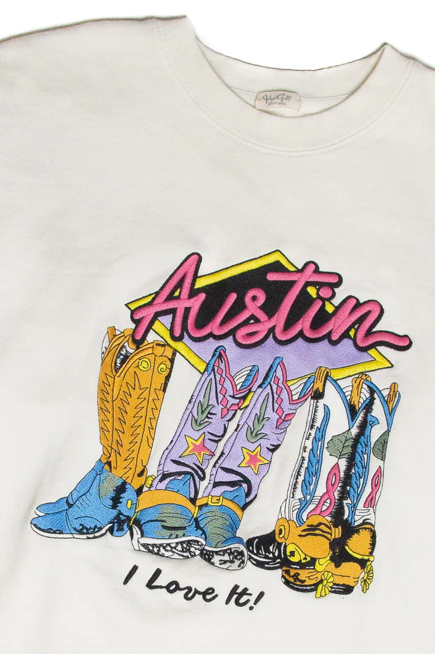 Vintage Austin Texas "I Love It!" Embroidered Sweatshirt - Image 2