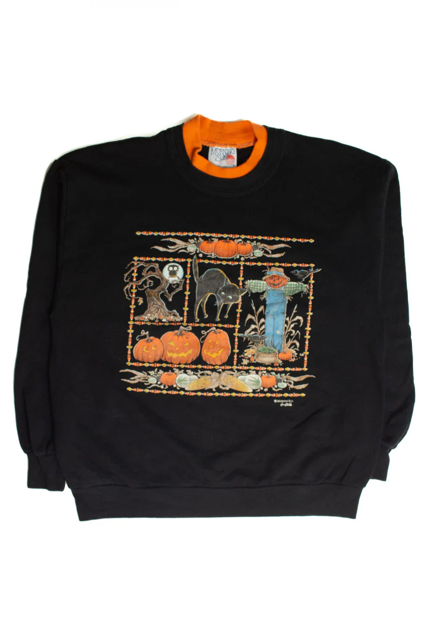 Vintage Autumn Collage Halloween Sweatshirt (1990s) - Image 2