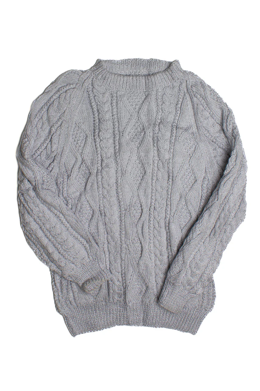 Vintage Baby Blue Fisherman Sweater (1990s) - Image 2