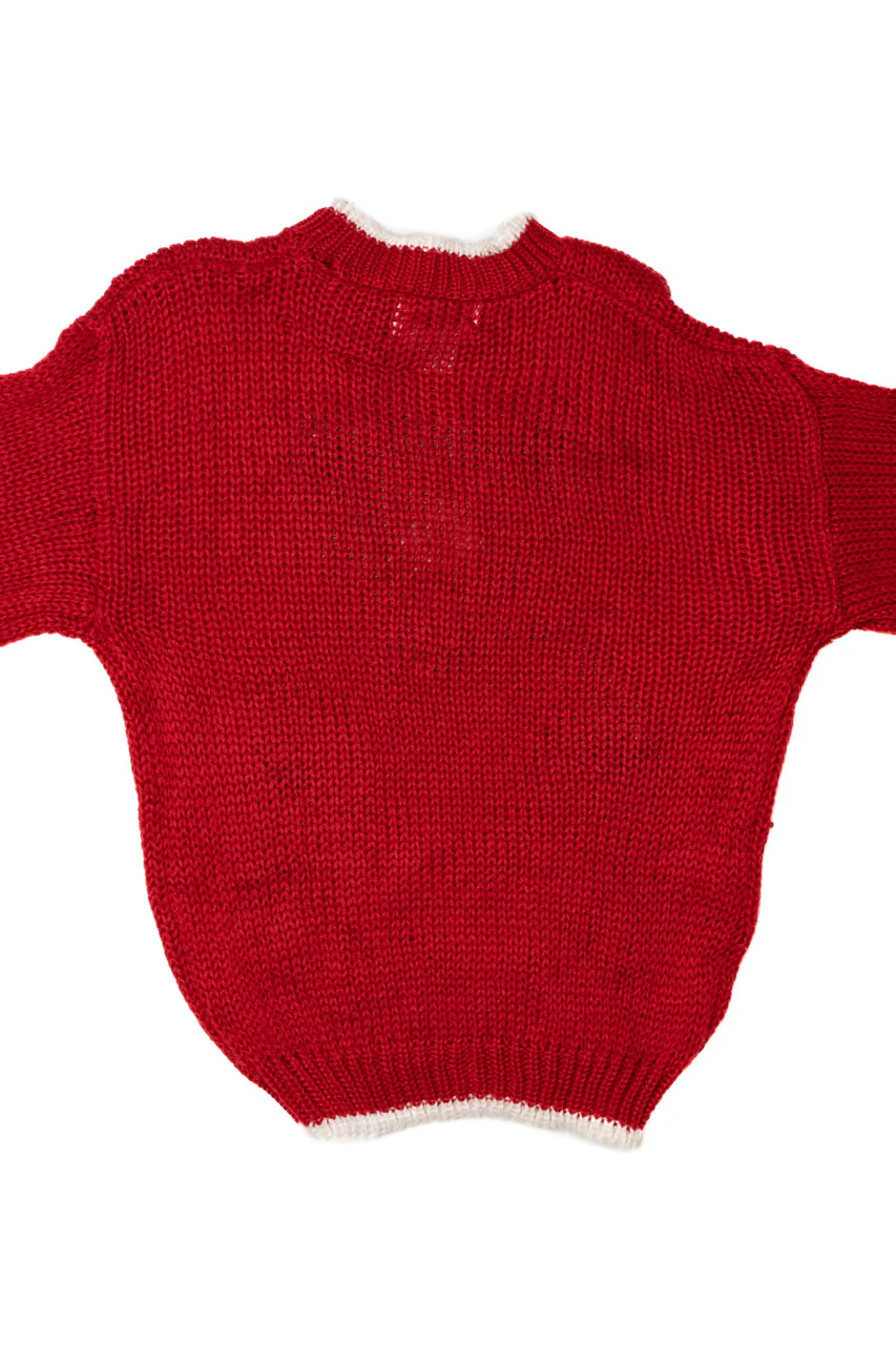 Vintage Baseball Teddy Bear Hand Knit Sweater - Image 4