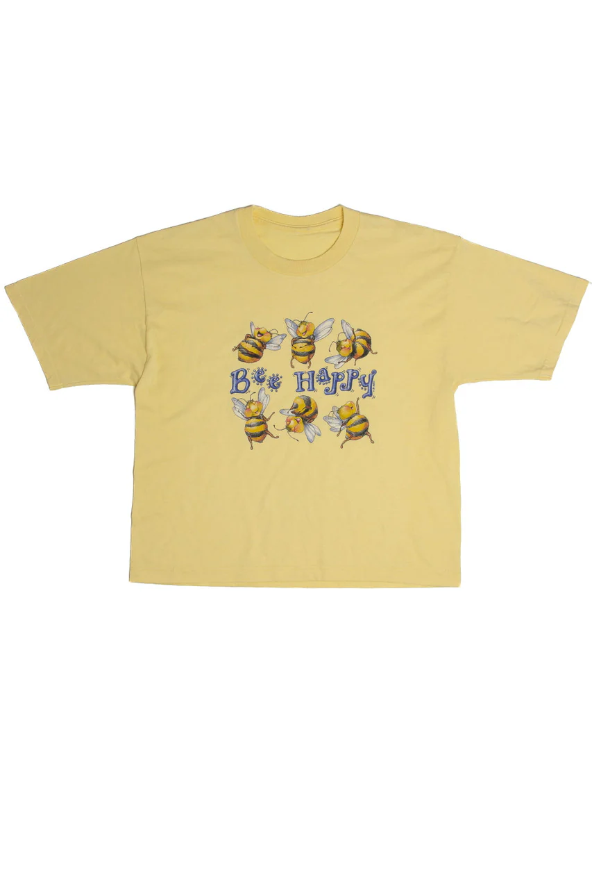 Vintage Bee Happy T-Shirt - Image 2