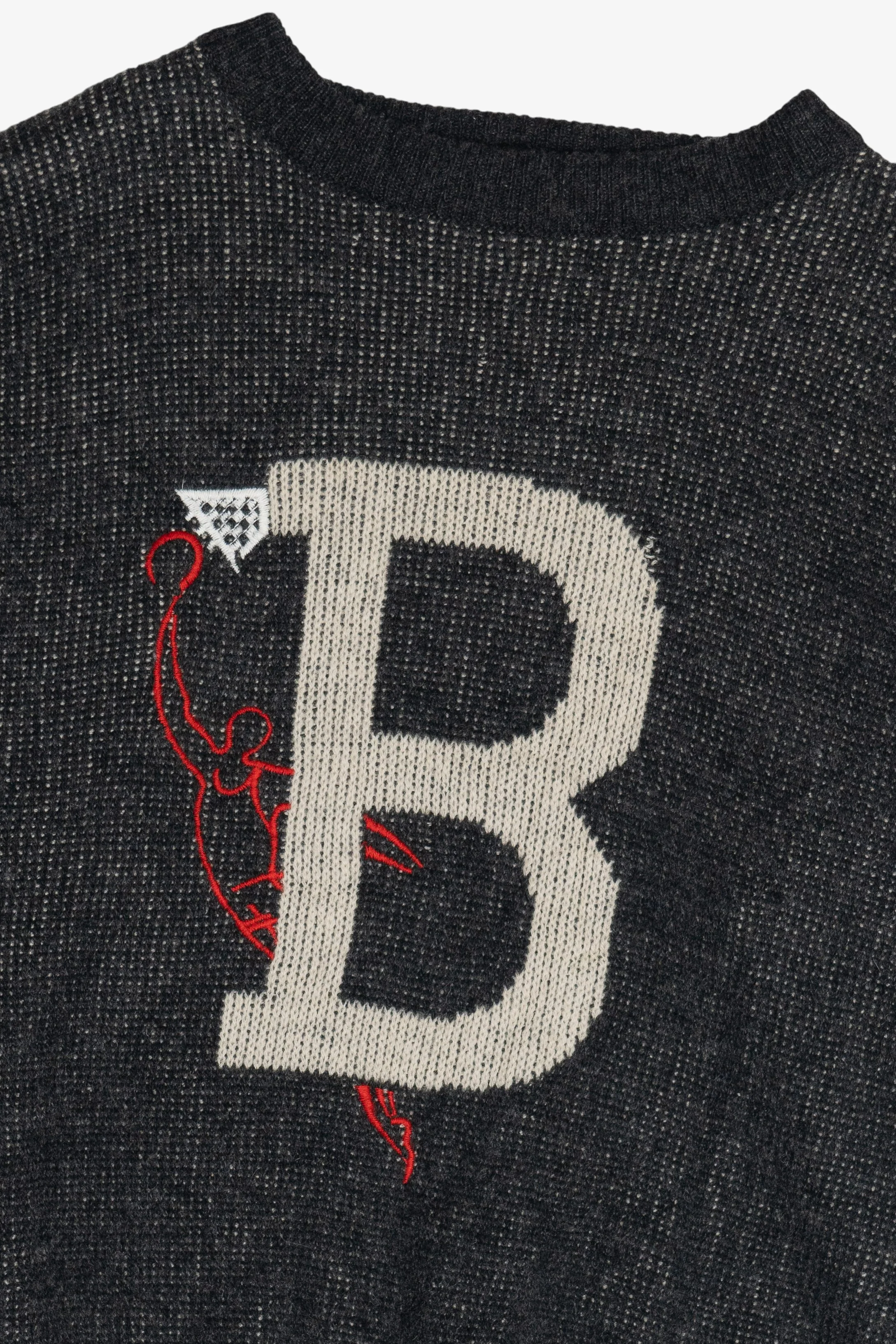 Vintage Benetton "B" Knit Sweater (1980s) - Image 2