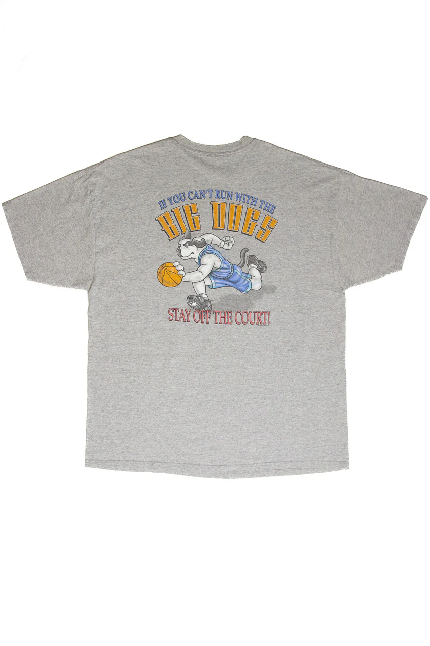 Vintage Big Dogs Stay Off The Court T-Shirt (1999) - Image 2