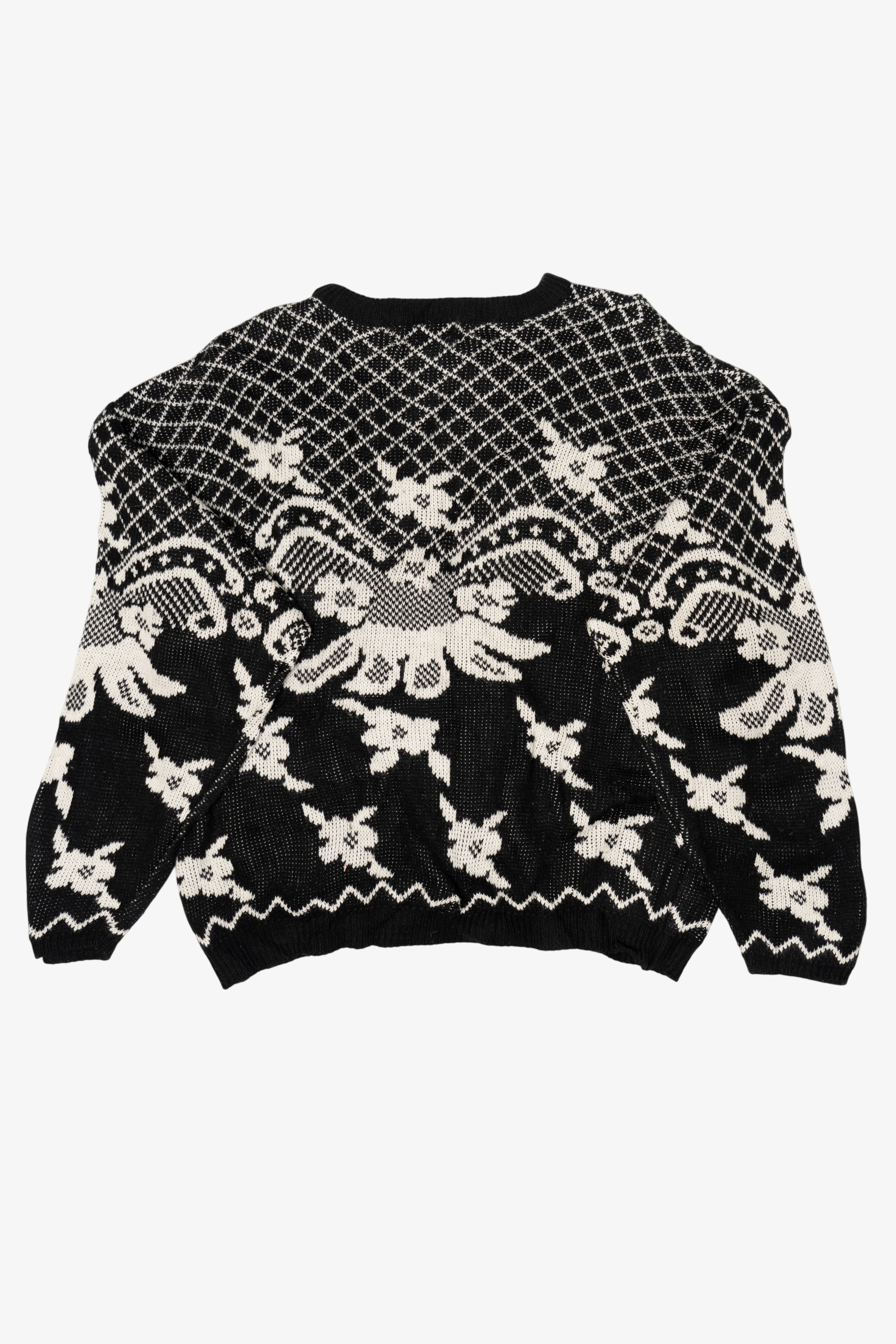 Vintage Black And White Objectives 80s Sweater (1980s) - Image 2
