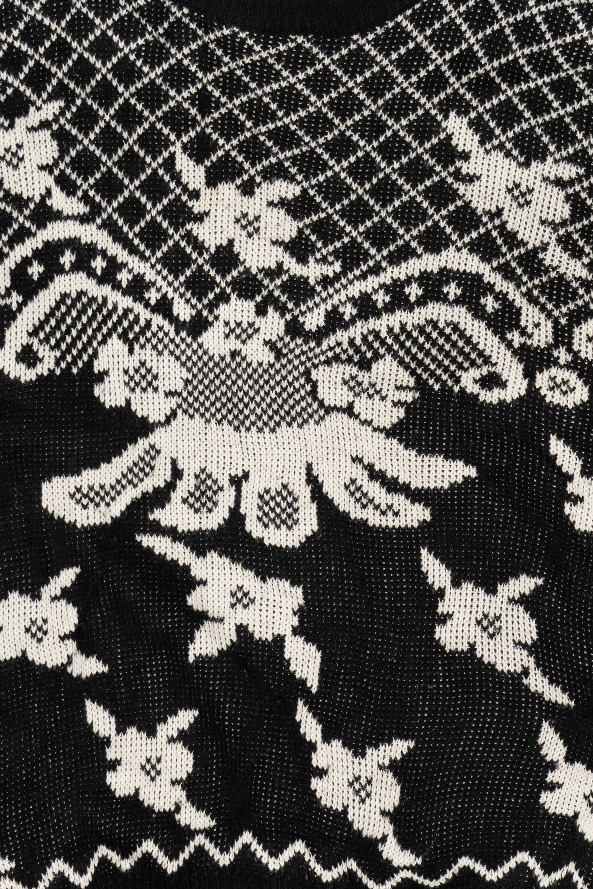 Vintage Black And White Objectives 80s Sweater (1980s) - Image 3