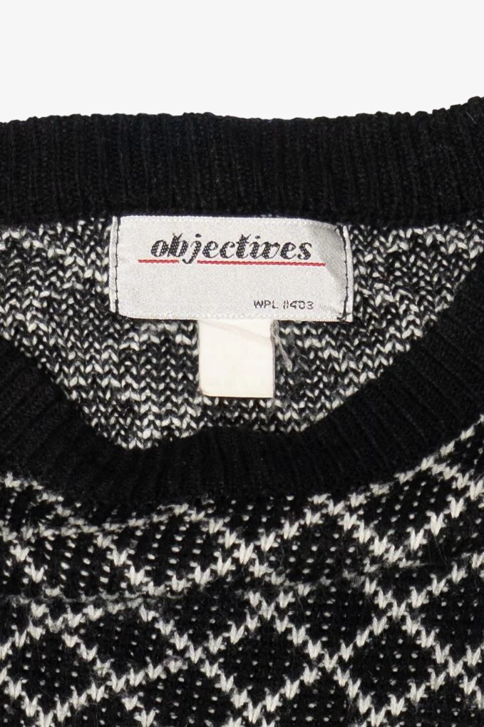 Vintage Black And White Objectives 80s Sweater (1980s) - Image 4