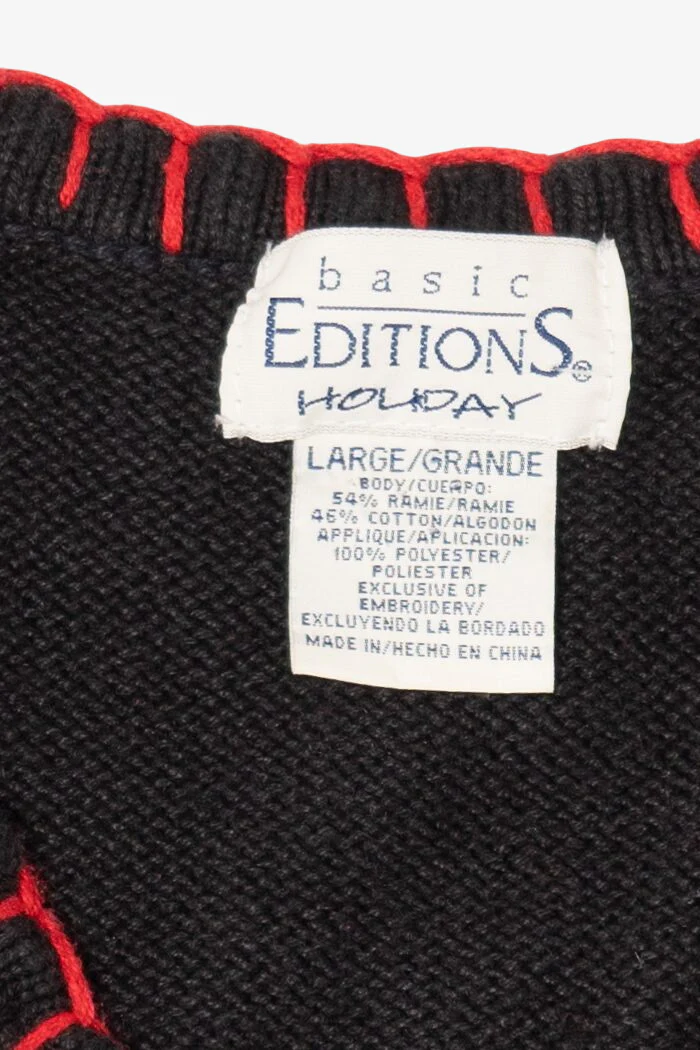 Vintage Black Basic Editions Ugly Christmas Vest (1990s) - Image 4