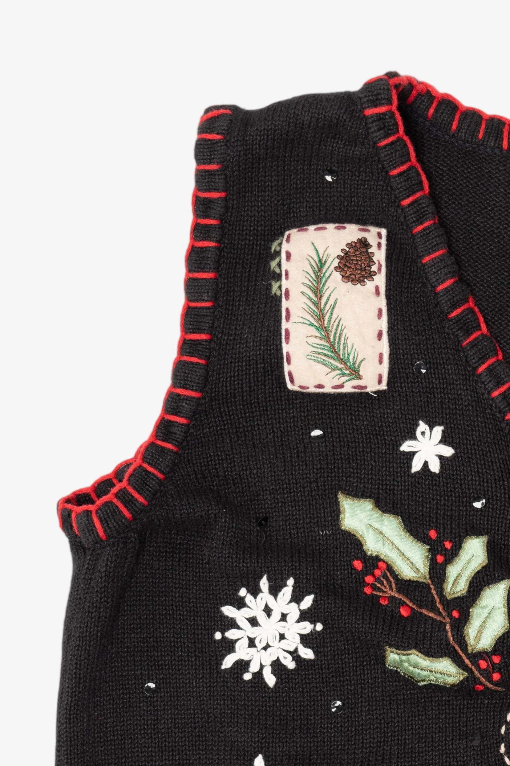 Vintage Black Basic Editions Ugly Christmas Vest (1990s) - Image 6