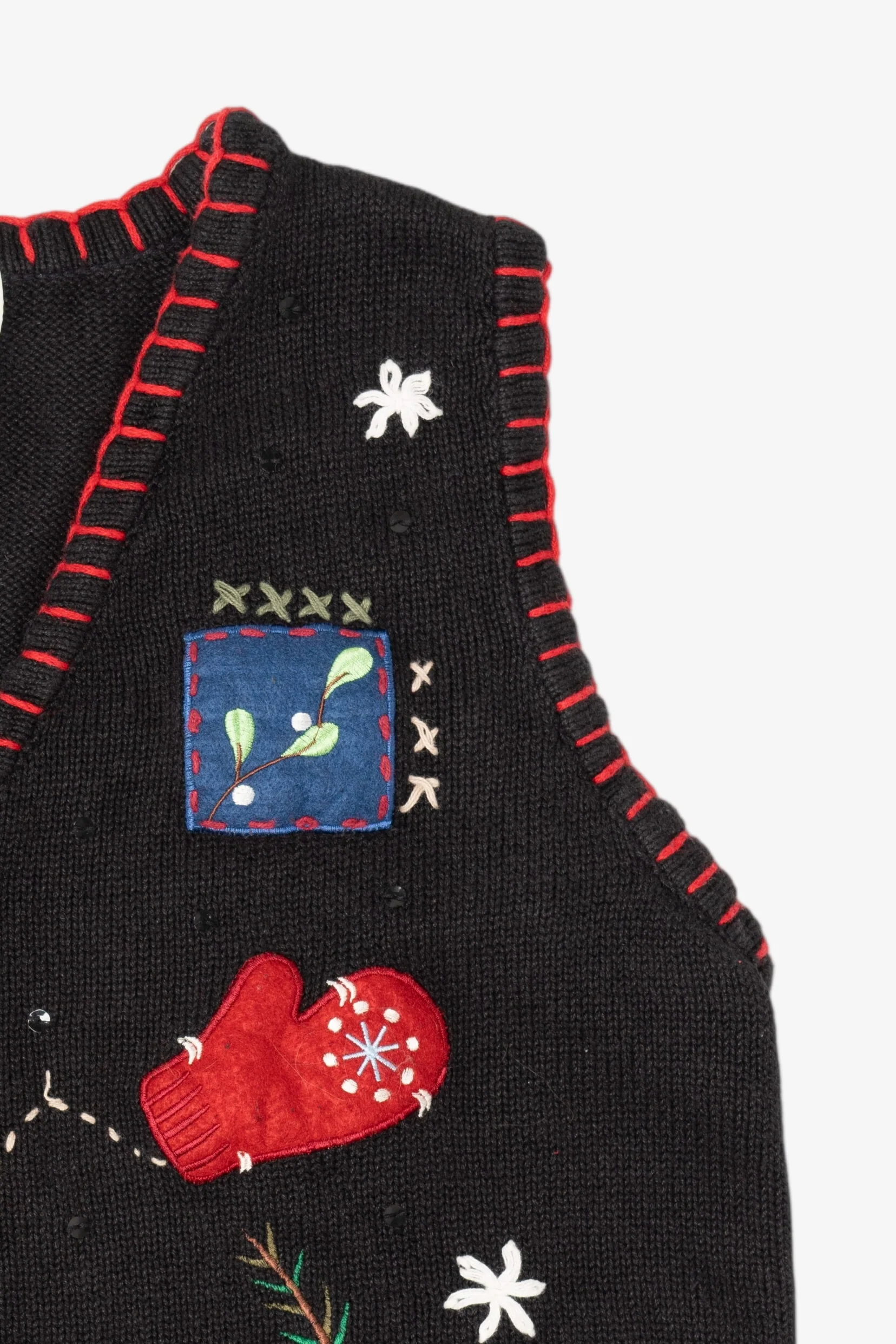 Vintage Black Basic Editions Ugly Christmas Vest (1990s) - Image 7