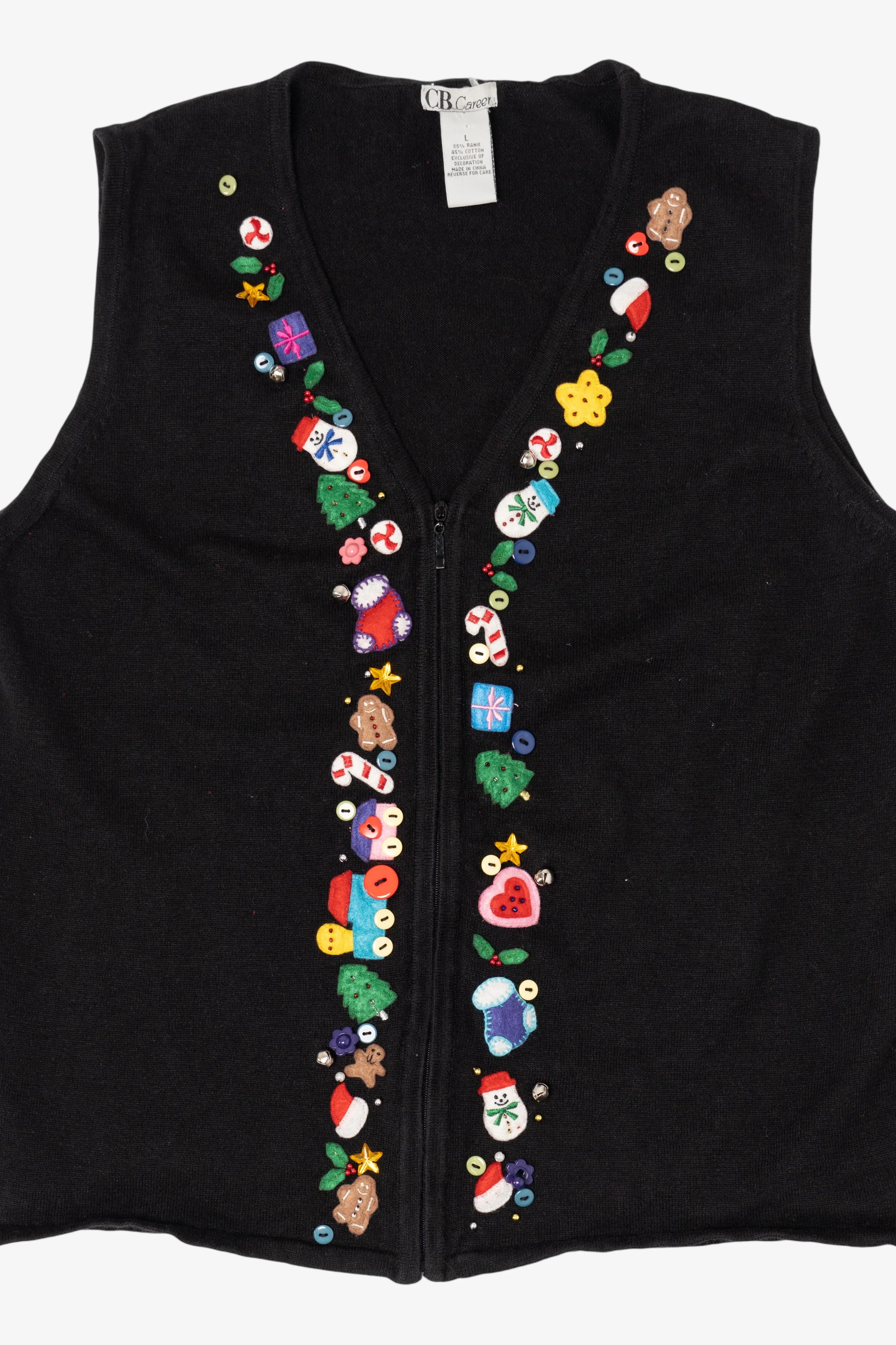 Vintage Black CB Career Ugly Christmas Vest (2000s) - Image 5