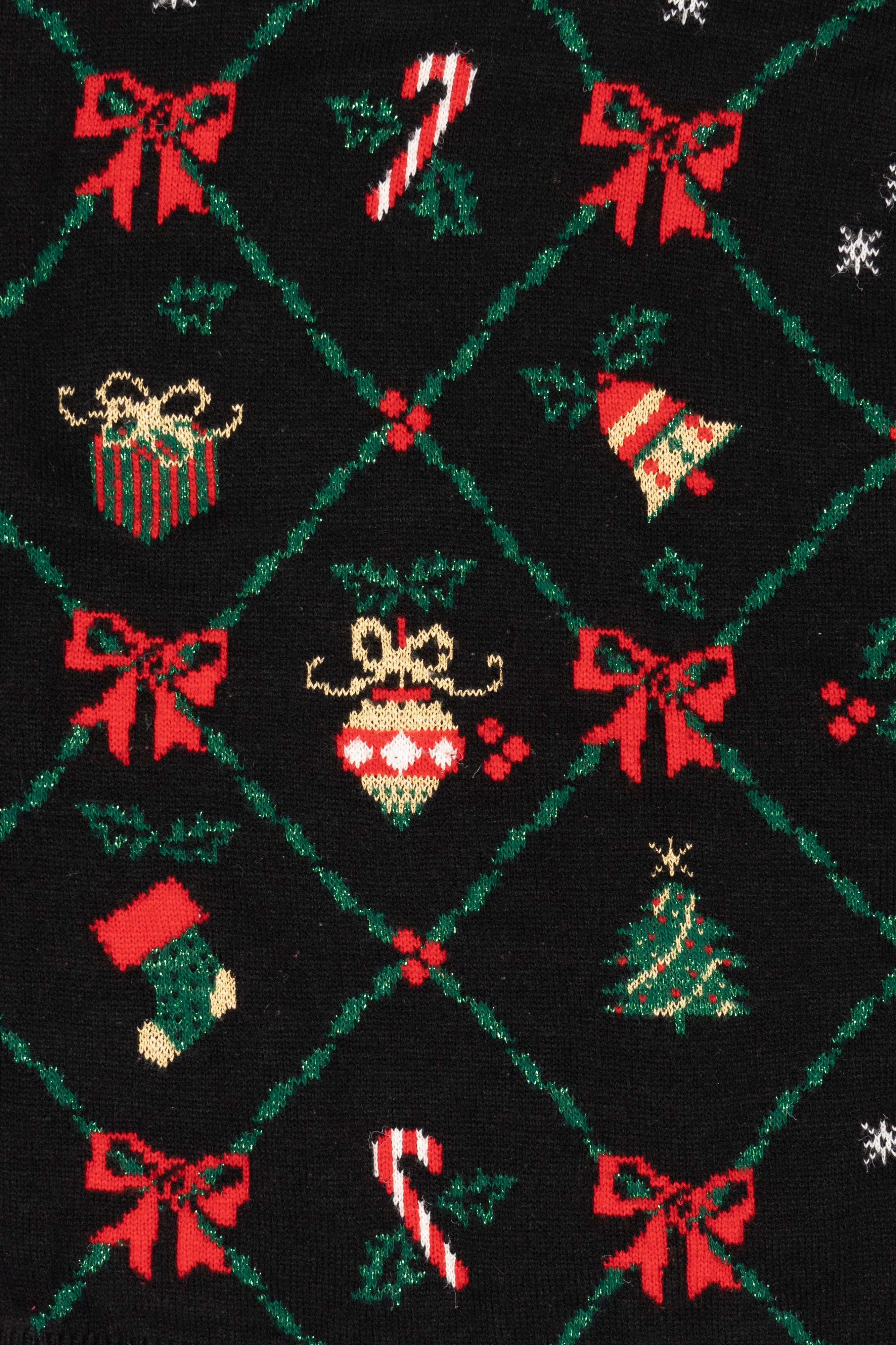 Vintage Black Cricket Lane Ugly Christmas Pullover (1990s) - Image 2
