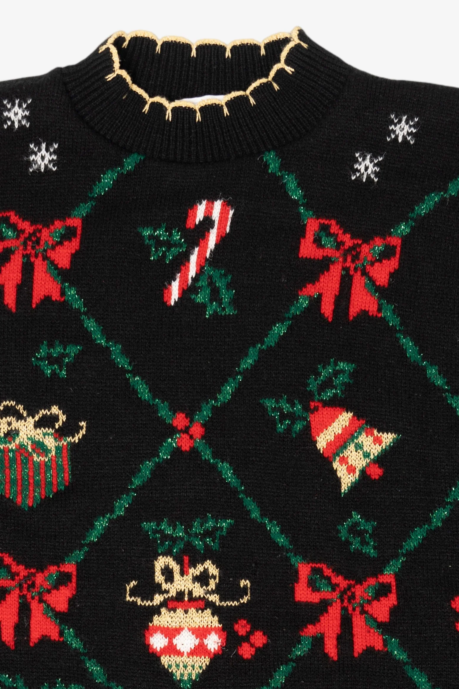 Vintage Black Cricket Lane Ugly Christmas Pullover (1990s) - Image 4