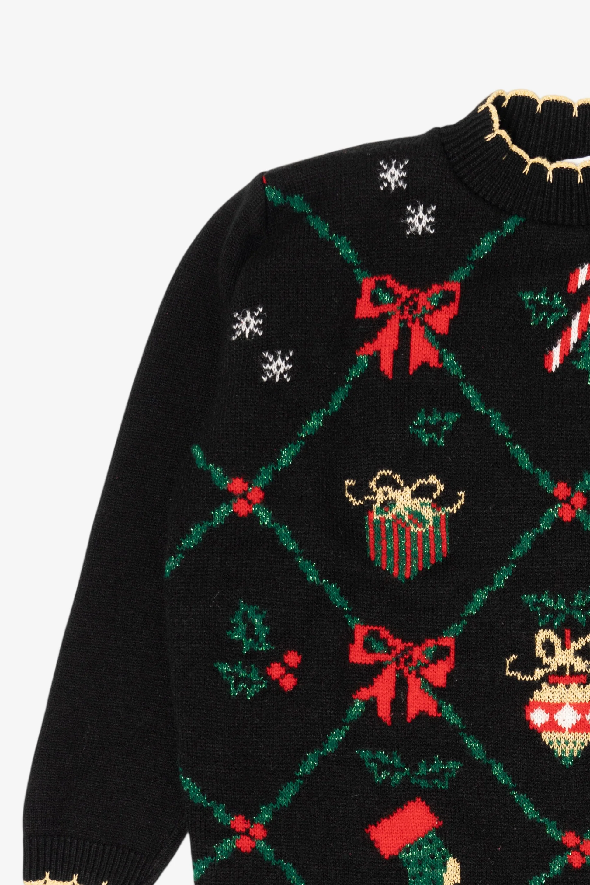 Vintage Black Cricket Lane Ugly Christmas Pullover (1990s) - Image 5
