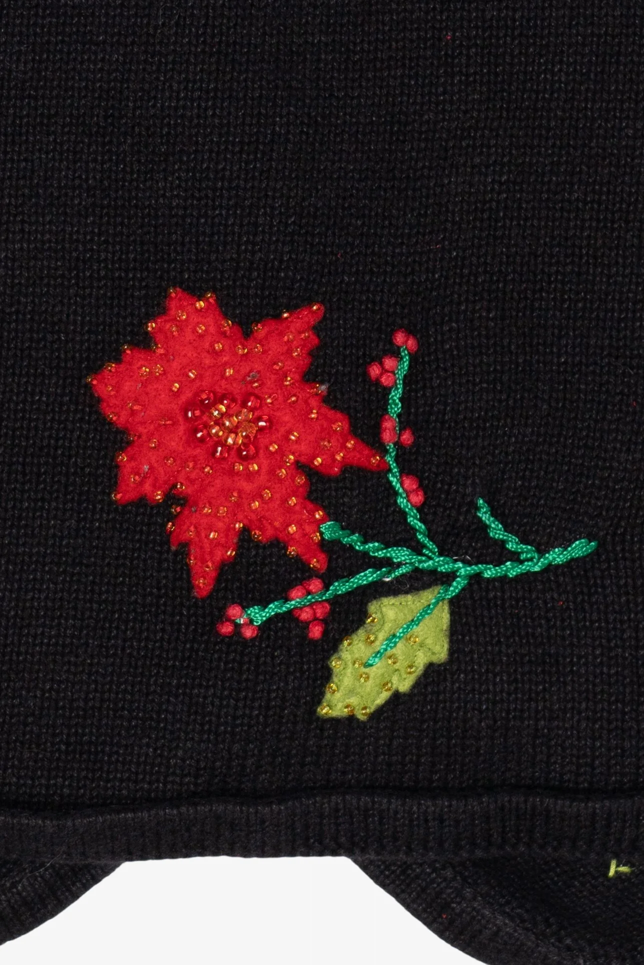 Vintage Black Designers Originals Studio Flowers Ugly Christmas Vest (1990s) - Image 4