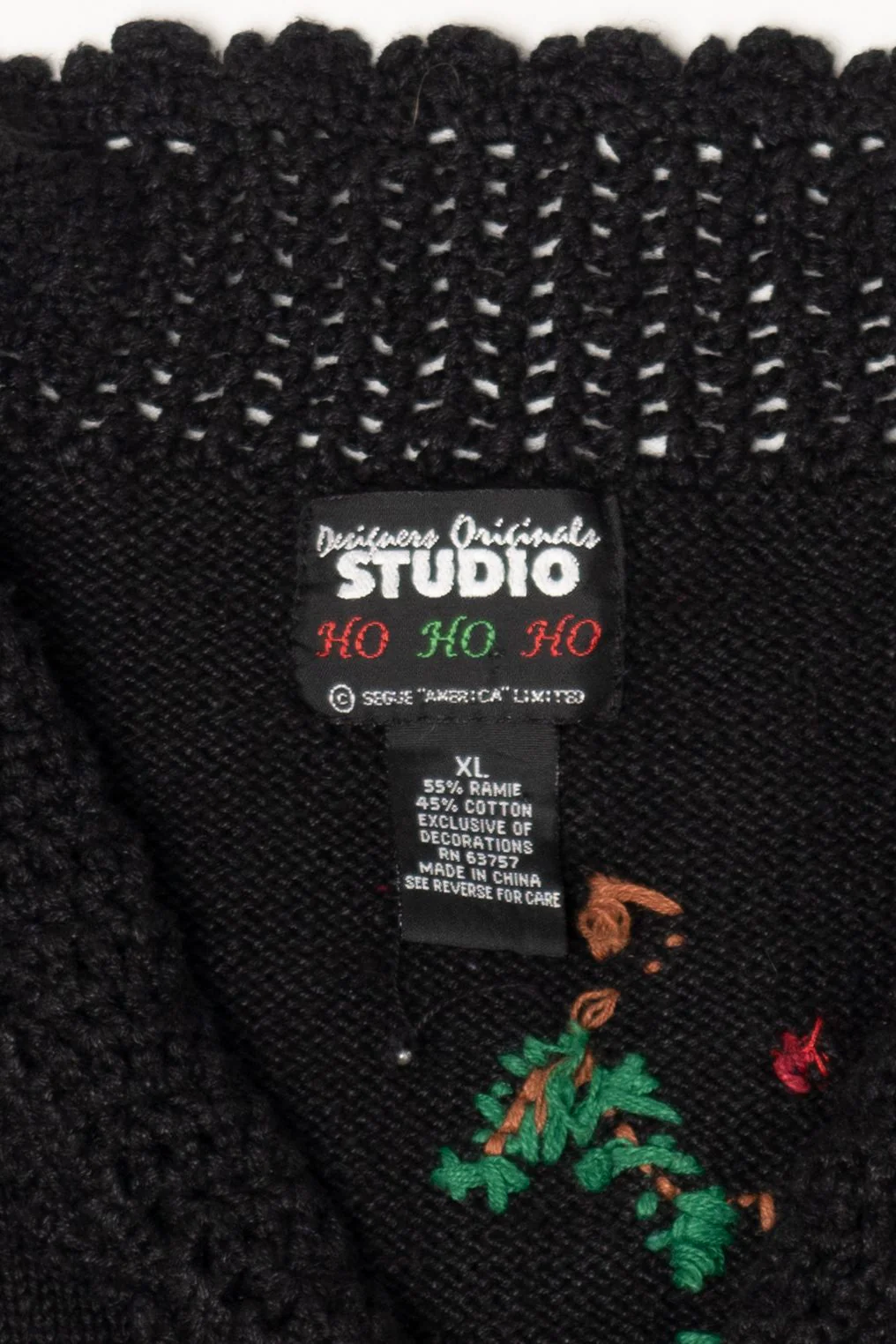 Vintage Black Designers Originals Studio Flowers Ugly Christmas Vest (1990s) - Image 5