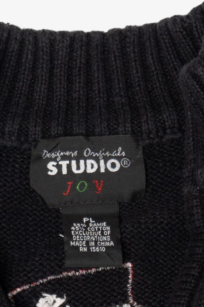 Vintage Black Designers Originals Studio Snowmen Ugly Christmas Vest (1990s) - Image 5