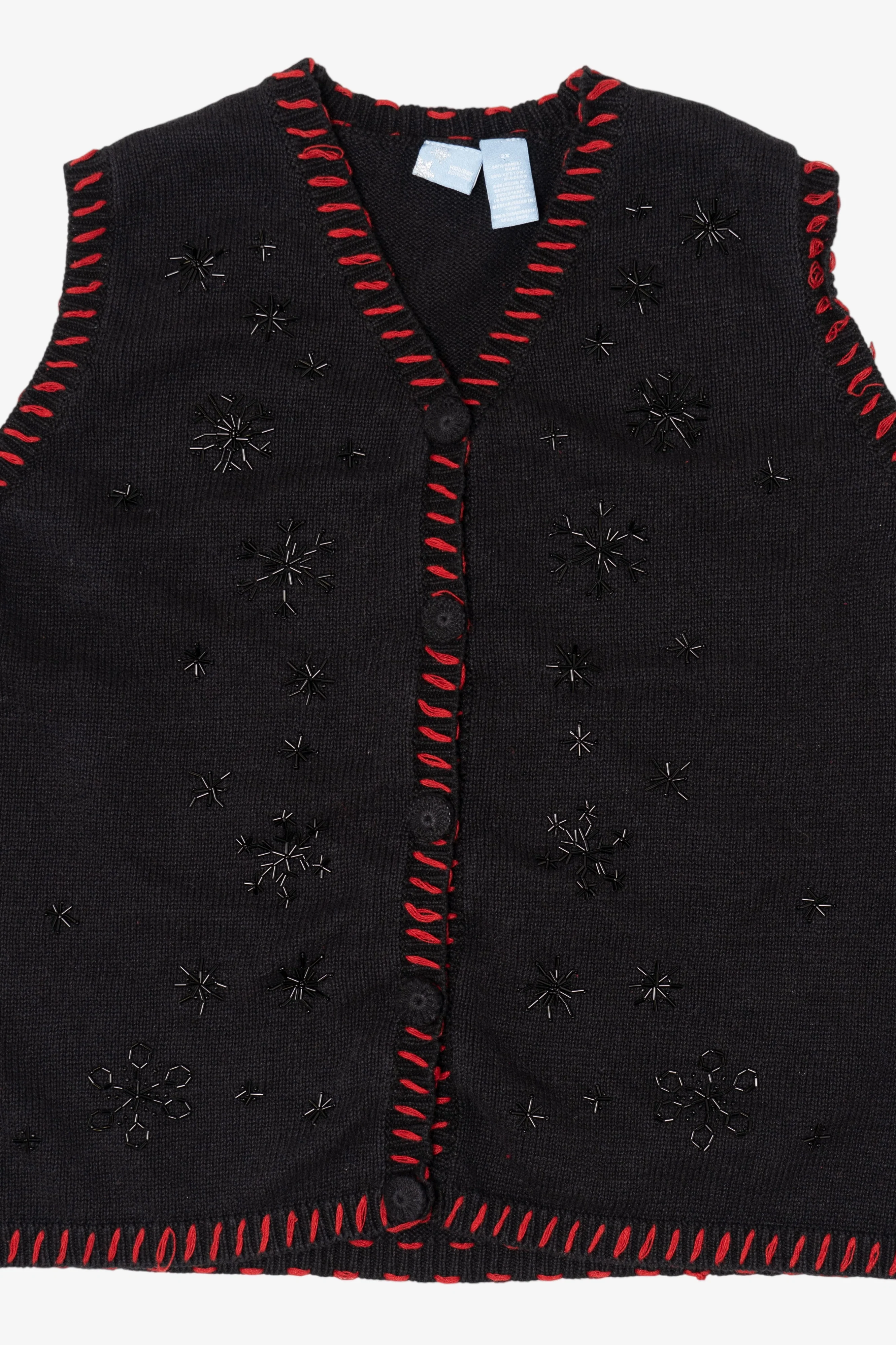 Vintage Black Holiday Editions Snowflakes Ugly Christmas Vest (2000s) - Image 5