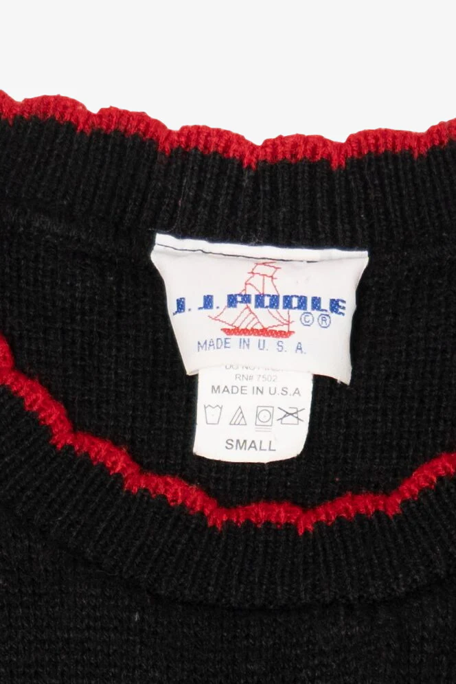 Vintage Black J.J Poole Angel Bears Ugly Christmas Pullover (1990s) - Image 4