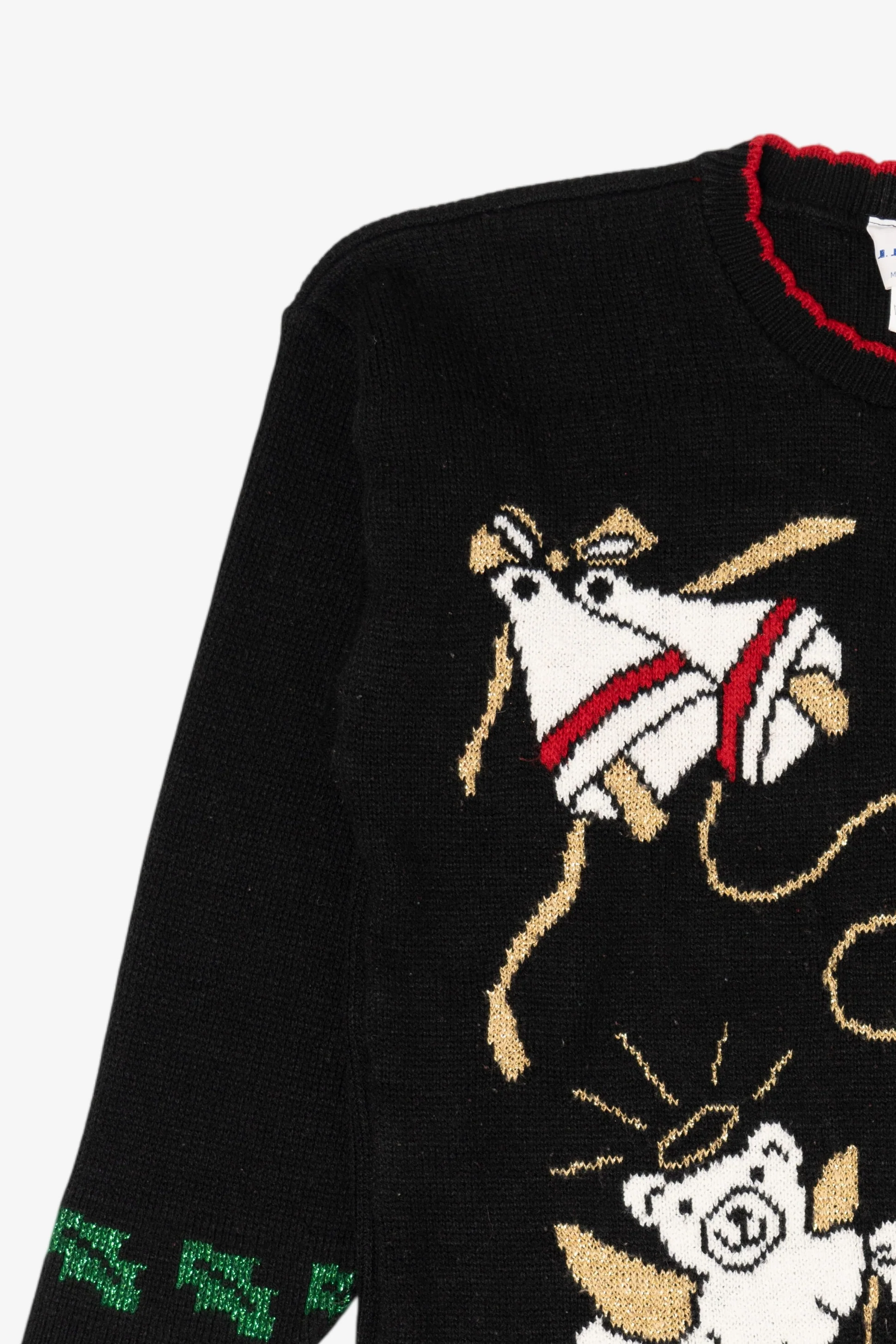 Vintage Black J.J Poole Angel Bears Ugly Christmas Pullover (1990s) - Image 7