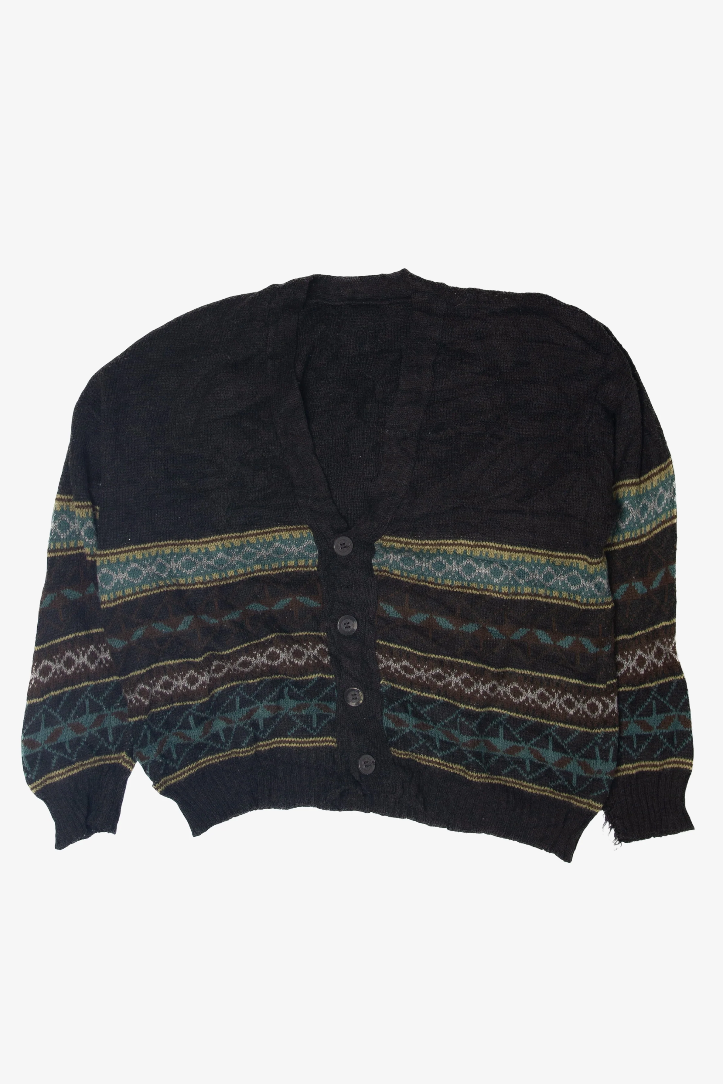 Vintage Black Patterned 80s Sweater (1980s)