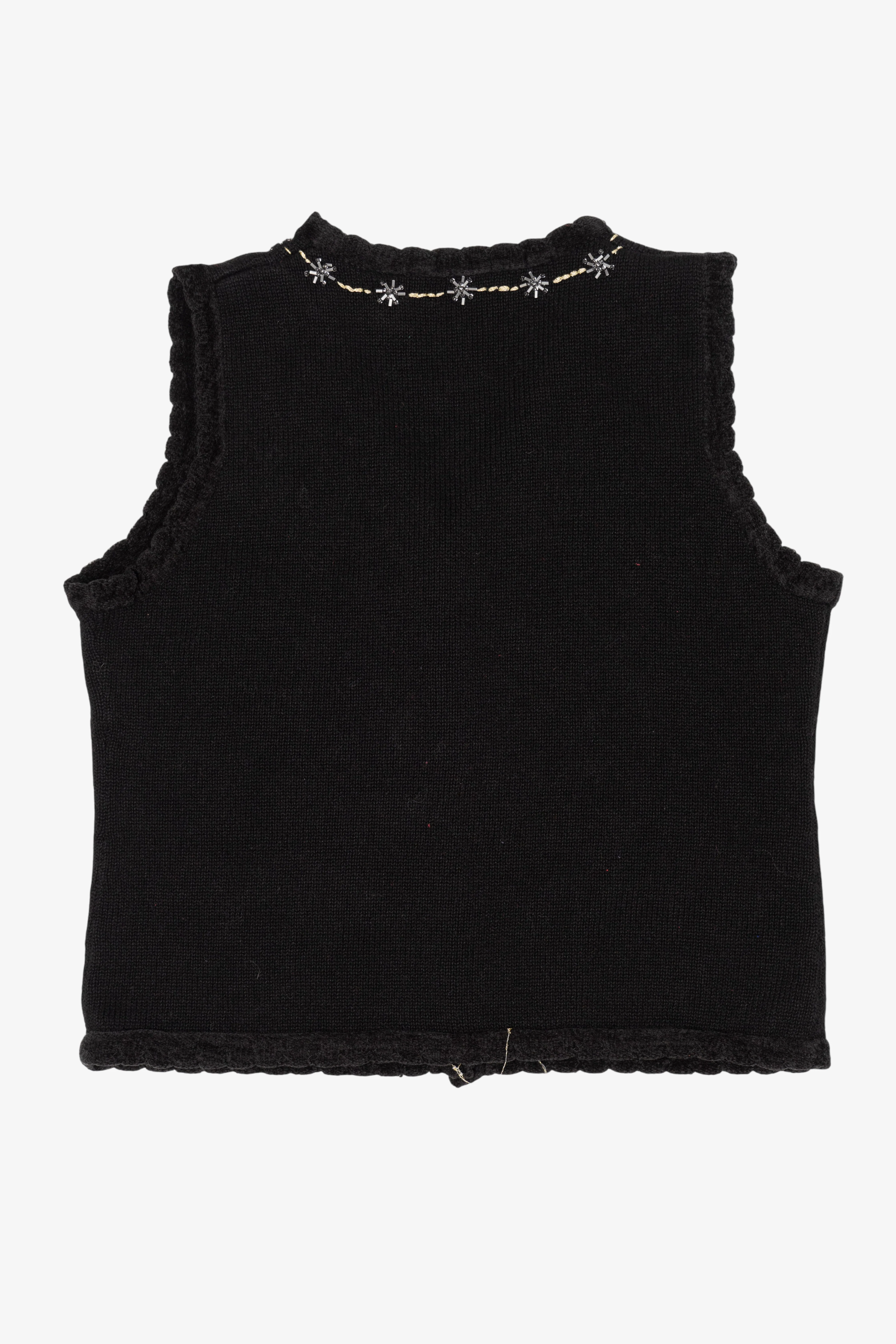 Vintage Black Reference Point Snowflakes Ugly Christmas Vest (1990s) - Image 2