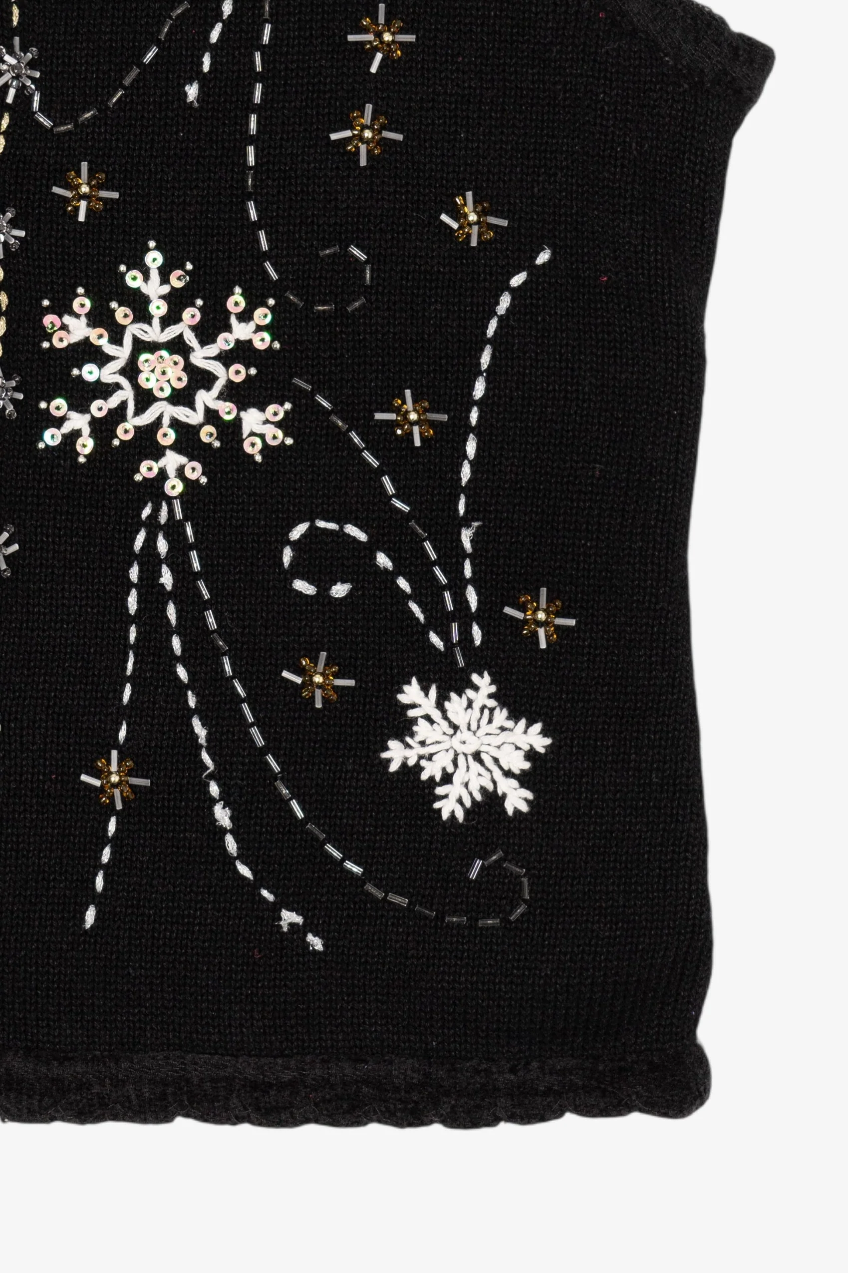 Vintage Black Reference Point Snowflakes Ugly Christmas Vest (1990s) - Image 9