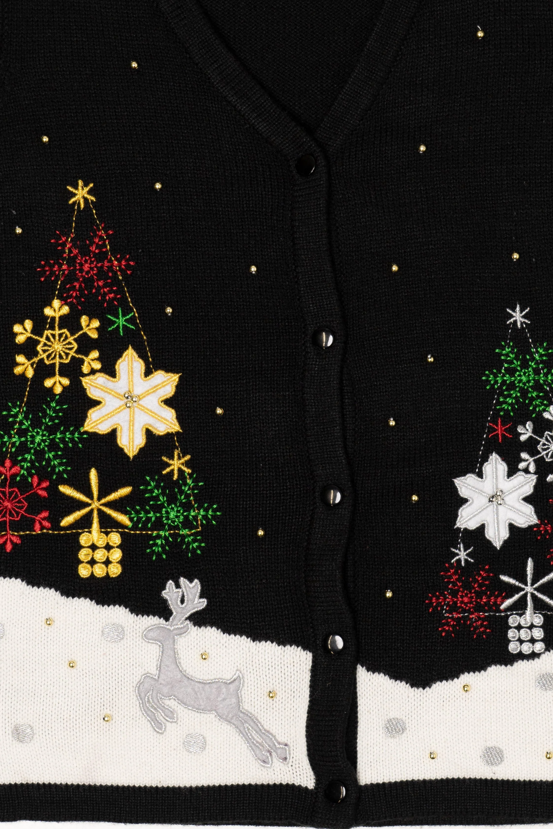 Vintage Black Reindeer Ugly Christmas Vest (2000s) - Image 2
