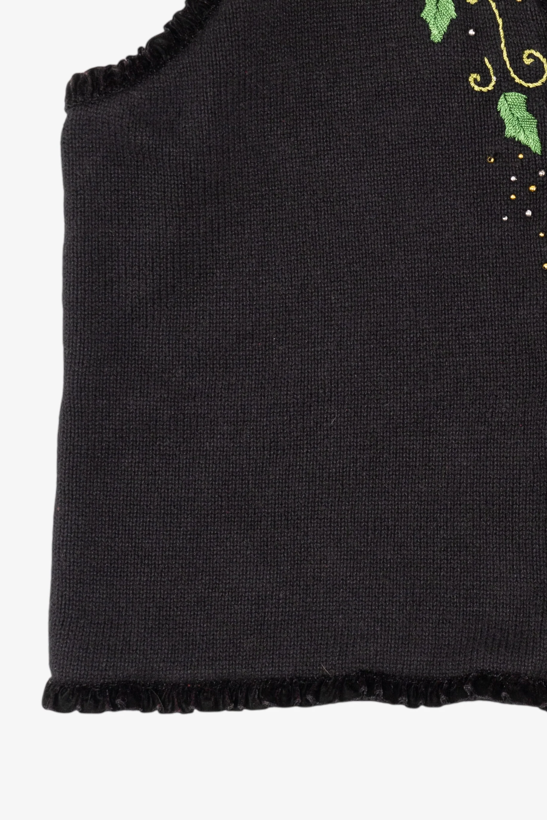 Vintage Black Studio Joy Poinsettias Ugly Christmas Vest (1990s) - Image 9