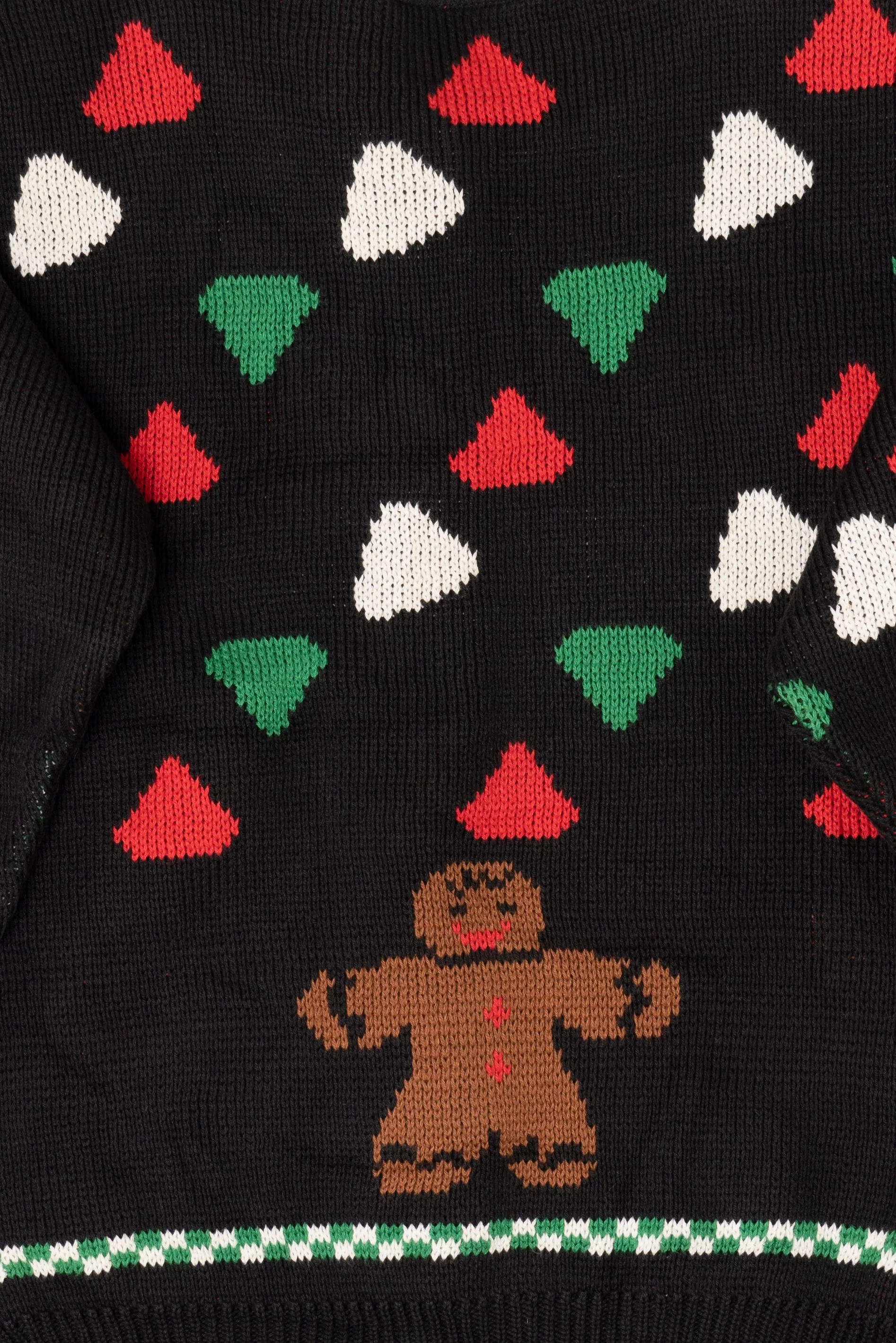 Vintage Black Sweater Loft Gingerbread Man Ugly Christmas Sweater (1990s) - Image 4