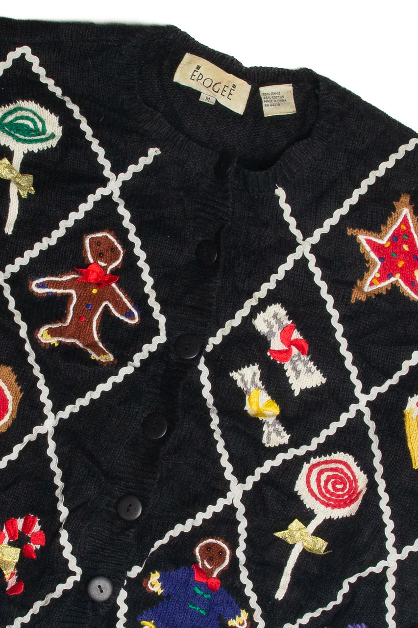 Vintage Black Ugly Christmas Cardigan 59979 - Image 2