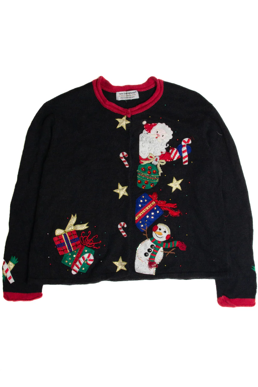 Vintage Black Ugly Christmas Cardigan 62895 - Image 2