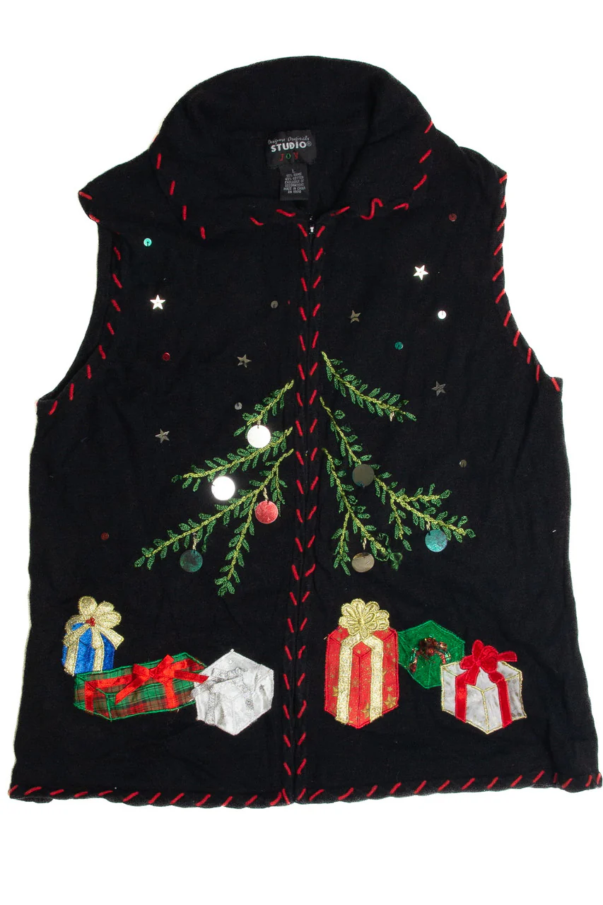 Vintage Black Ugly Christmas Vest 62588 - Image 2