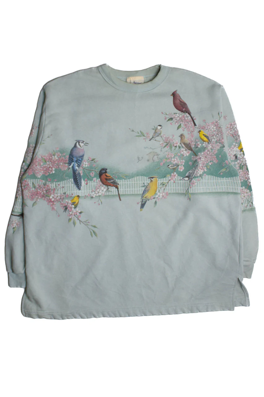 Vintage Blue Bird Sweatshirt (1990s) - Image 2