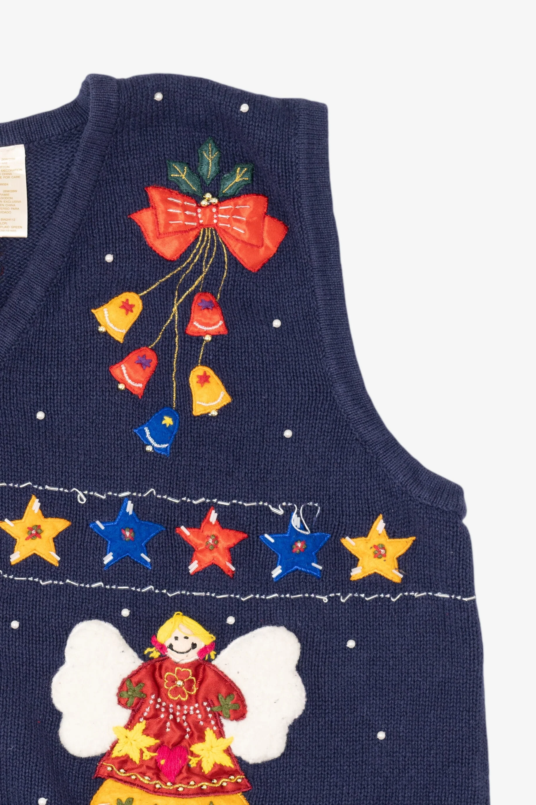 Vintage Blue Bobbie Brooks Angels Ugly Christmas Vest (1990s) - Image 7