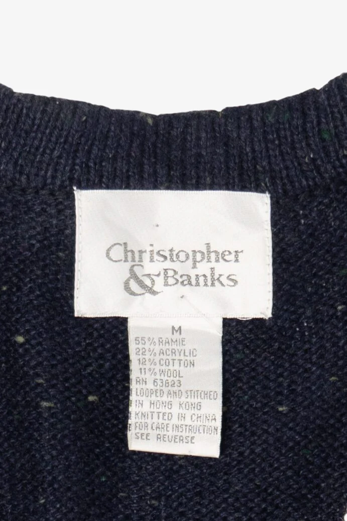 Vintage Blue Christopher & Banks Bear Ugly Christmas Vest (1990s) - Image 9