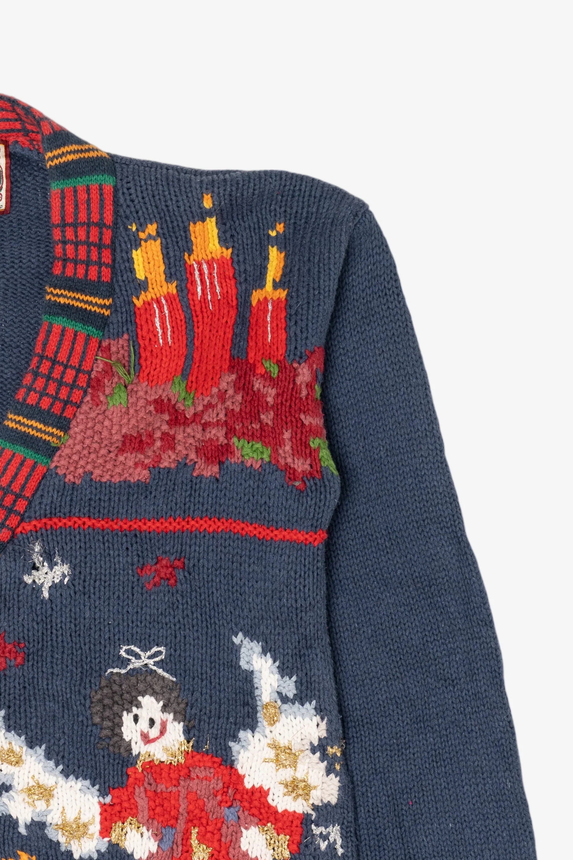 Vintage Blue Crystal Kobe Ugly Christmas Cardigan (1990s) - Image 10
