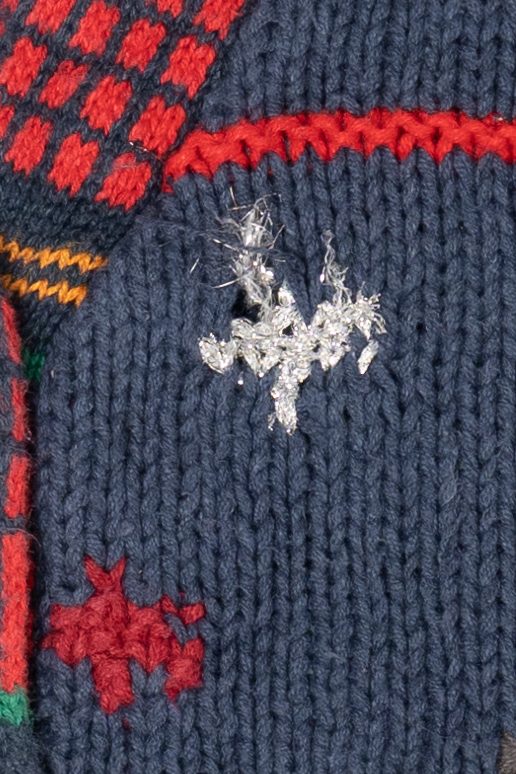 Vintage Blue Crystal Kobe Ugly Christmas Cardigan (1990s) - Image 7