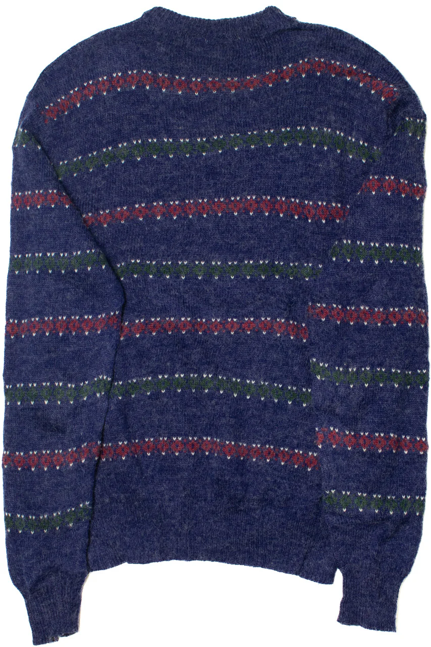 Vintage Blue Horizontal Stripe 80s Sweater