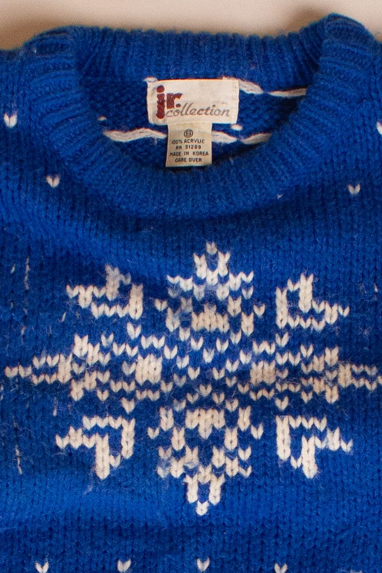 Vintage Blue Snowflakes Sweater (1980s) - Image 3