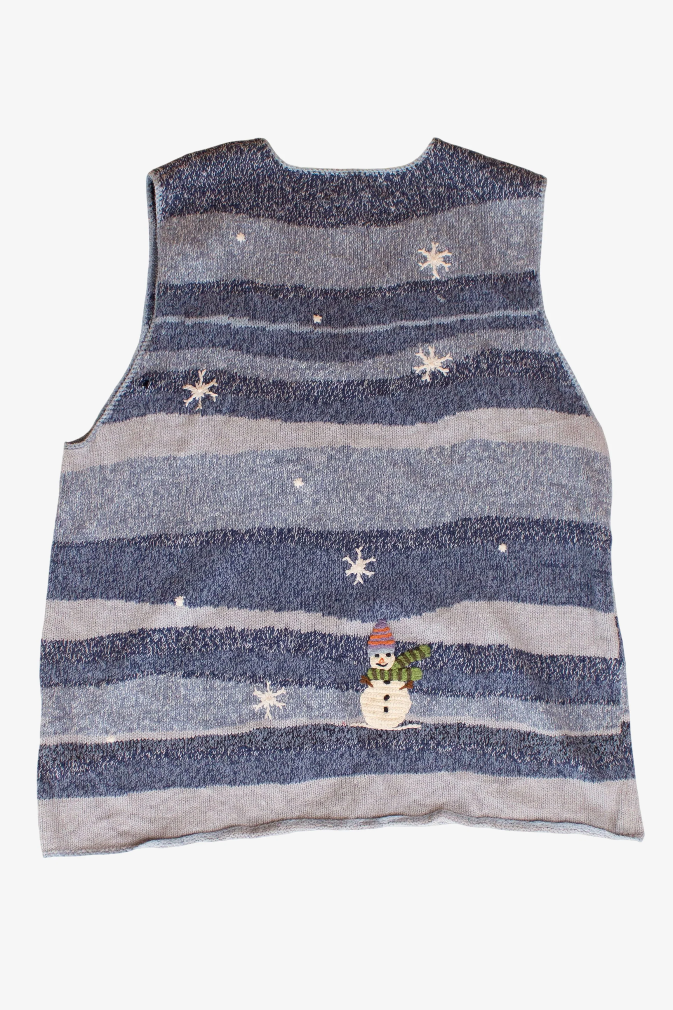 Vintage Blue Snowmen Ugly Christmas Vest (2000s) - Image 2